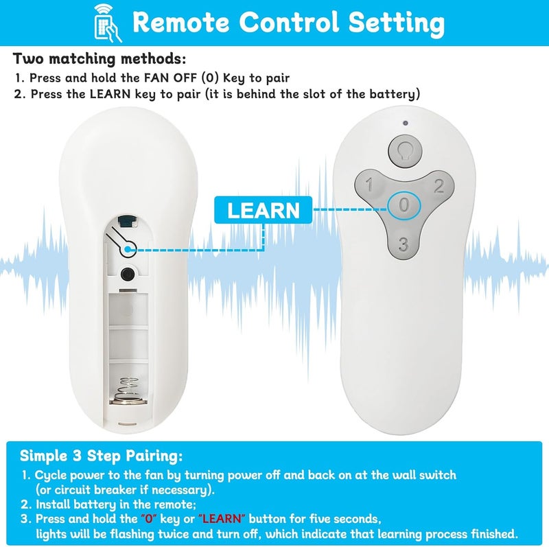 COREBAY Ceiling Fan Remote Control Replacement for Harbor Breeze, Replace for A25-FA0138, KUJCE10311, TR214B, KUJCE10712, TR214A, KUJCE10610, Light Dimmer with 3 Speeds, 304.25MHz (Remote Only) - Image 4